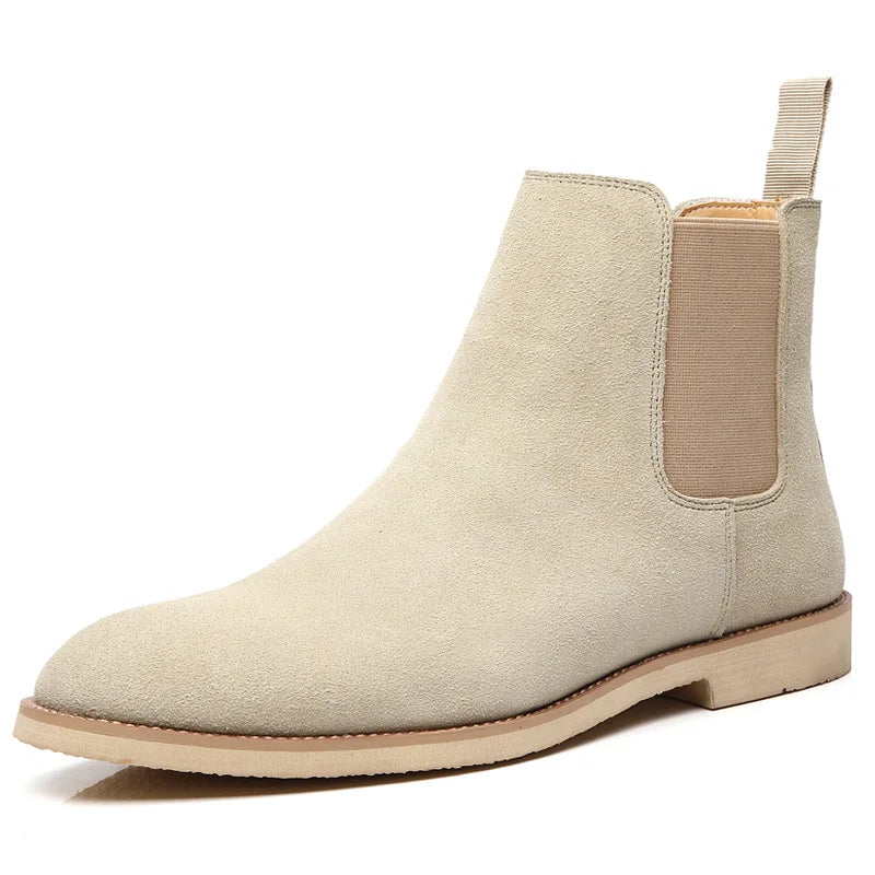 Retro Chelsea Boots for Men – Classic Cowhide Suede Leather High-Top Ankle Boots