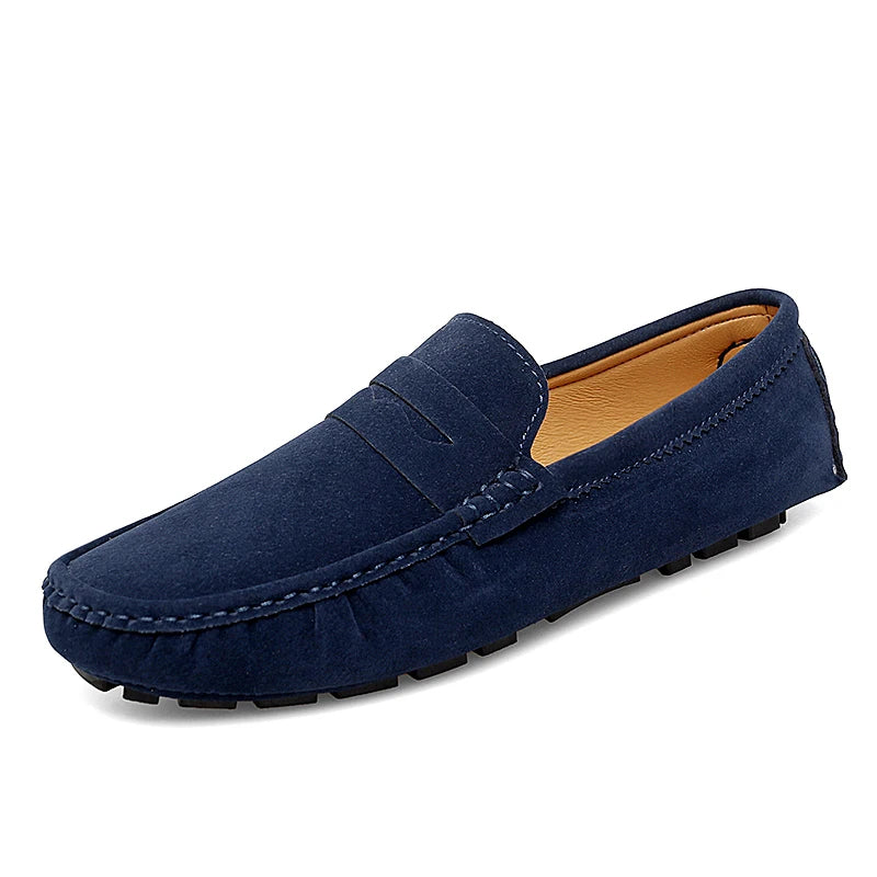 Men's Suede Leather Loafers – Classic, Comfy & Stylish Driving Shoes