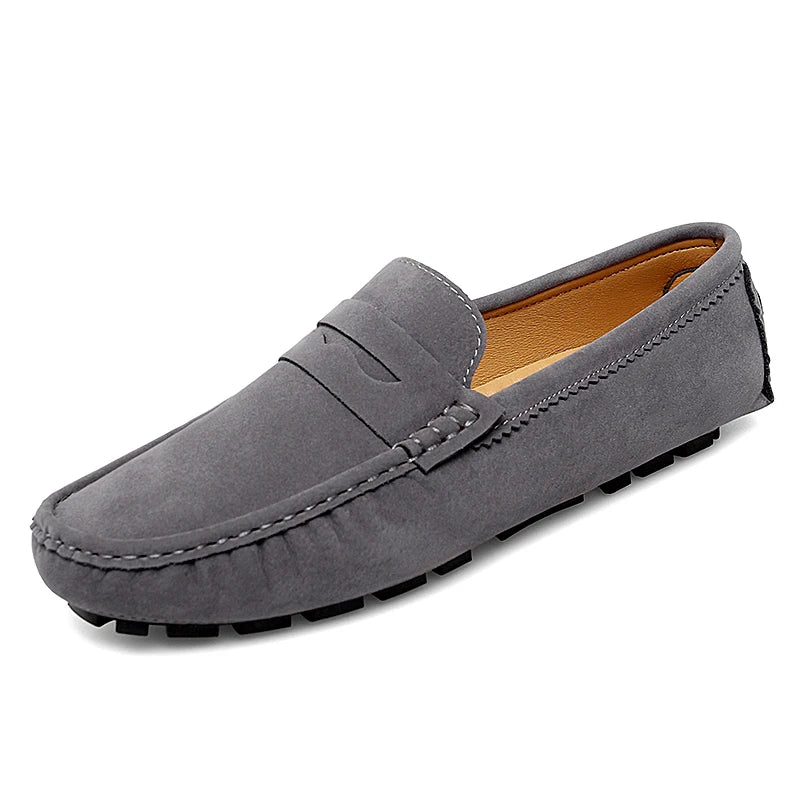 Men's Suede Leather Loafers – Classic, Comfy & Stylish Driving Shoes