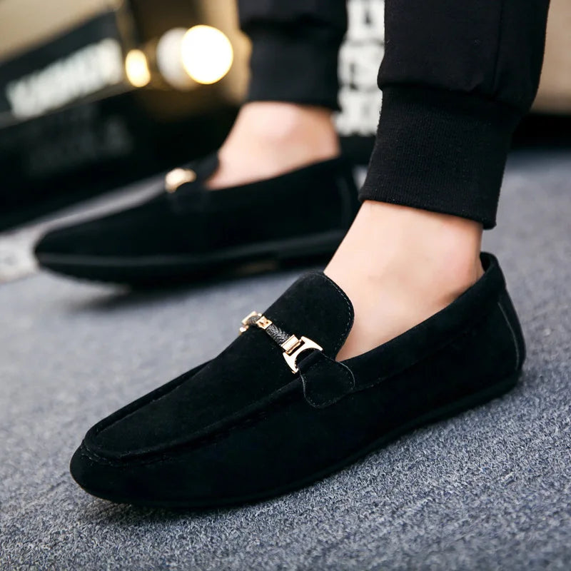 Men's Slip-On Loafers – Soft Suede Moccasins for Casual Summer Wear