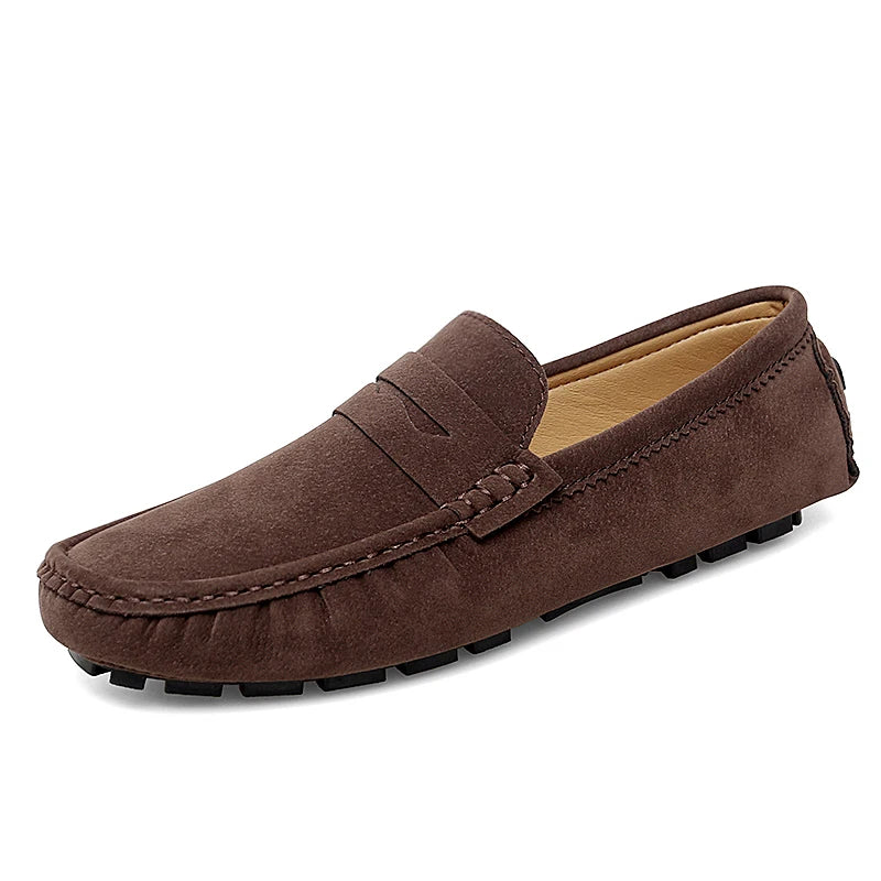 Men's Suede Leather Loafers – Classic, Comfy & Stylish Driving Shoes